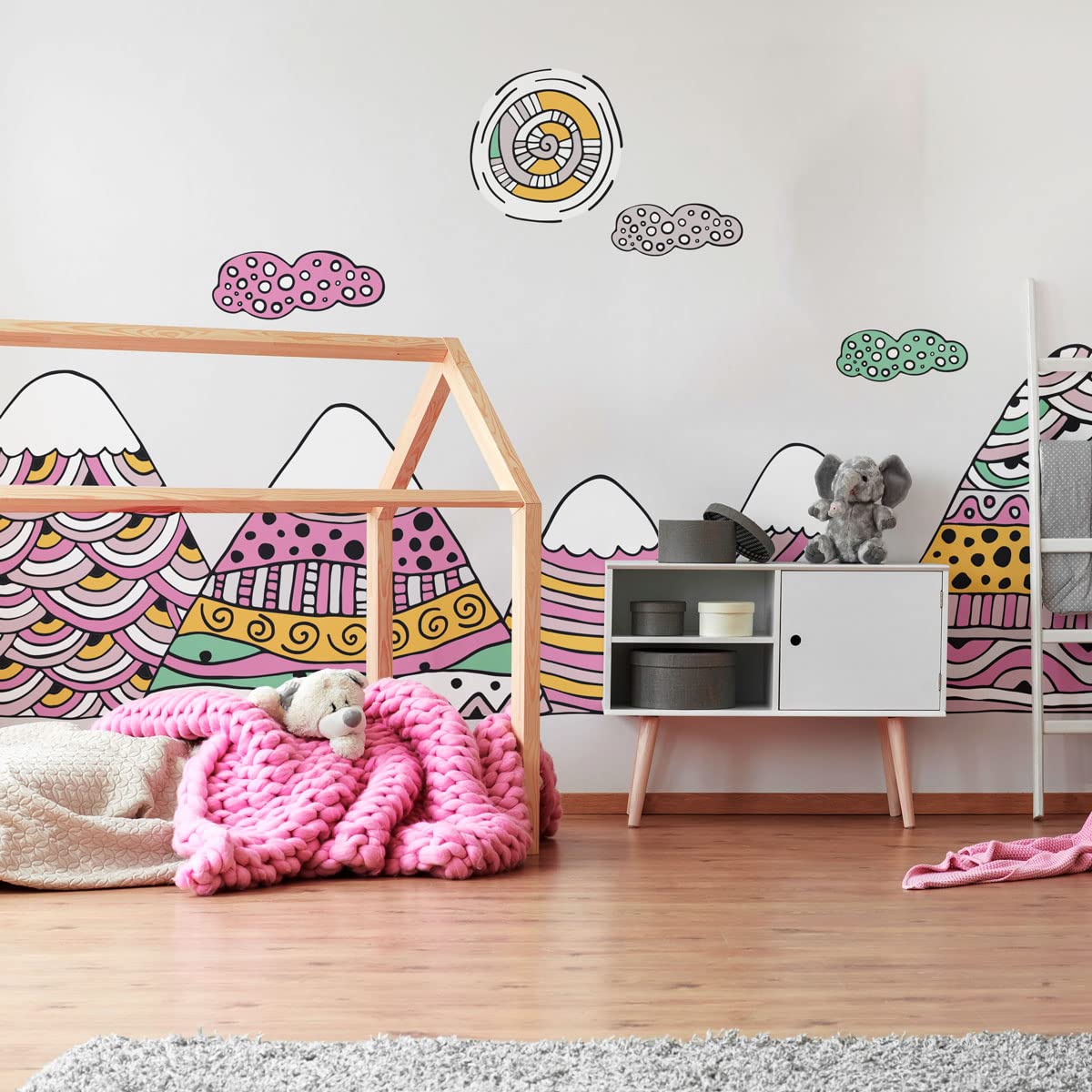 Children's Wall Stickers - Nursery Decoration - Giant Children's Wall Sticker Scandinavian Mountains AMIKA - 40 x 60 cm - Image 4