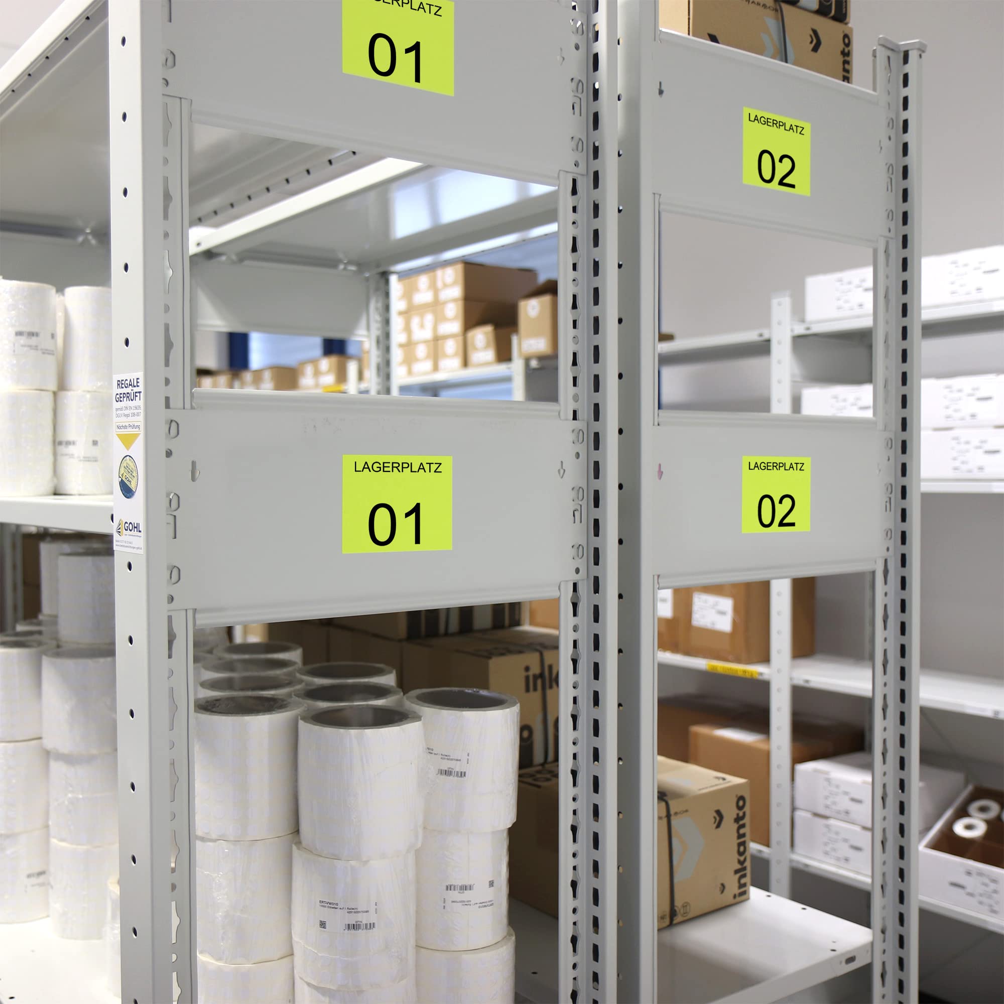 Labelident Etiketten neongelb 100 x 150 mm - stark selbstklebend - 8 Rollen à 1.000 farbige Logistiketiketten auf 76 mm Kern für Thermotransferdrucker