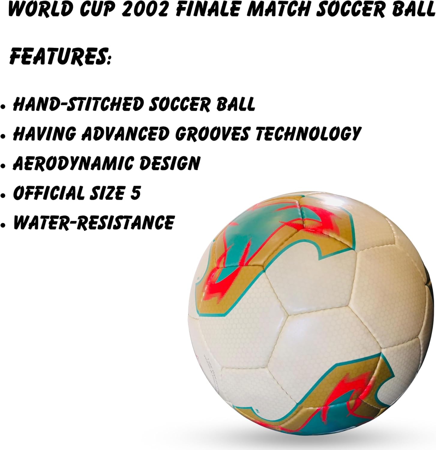 World Cup 2002 South Korea/Japan Final Match Soccer Ball Triad Design Replica, Football Official (Size 5) Collectible Items and Memorable Gift for Association Lovers – KL598
