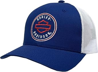 Harley-Davidson Men's All Pride Adjustable Snapback Mesh Trucker Hat - Royal, Blue, One size