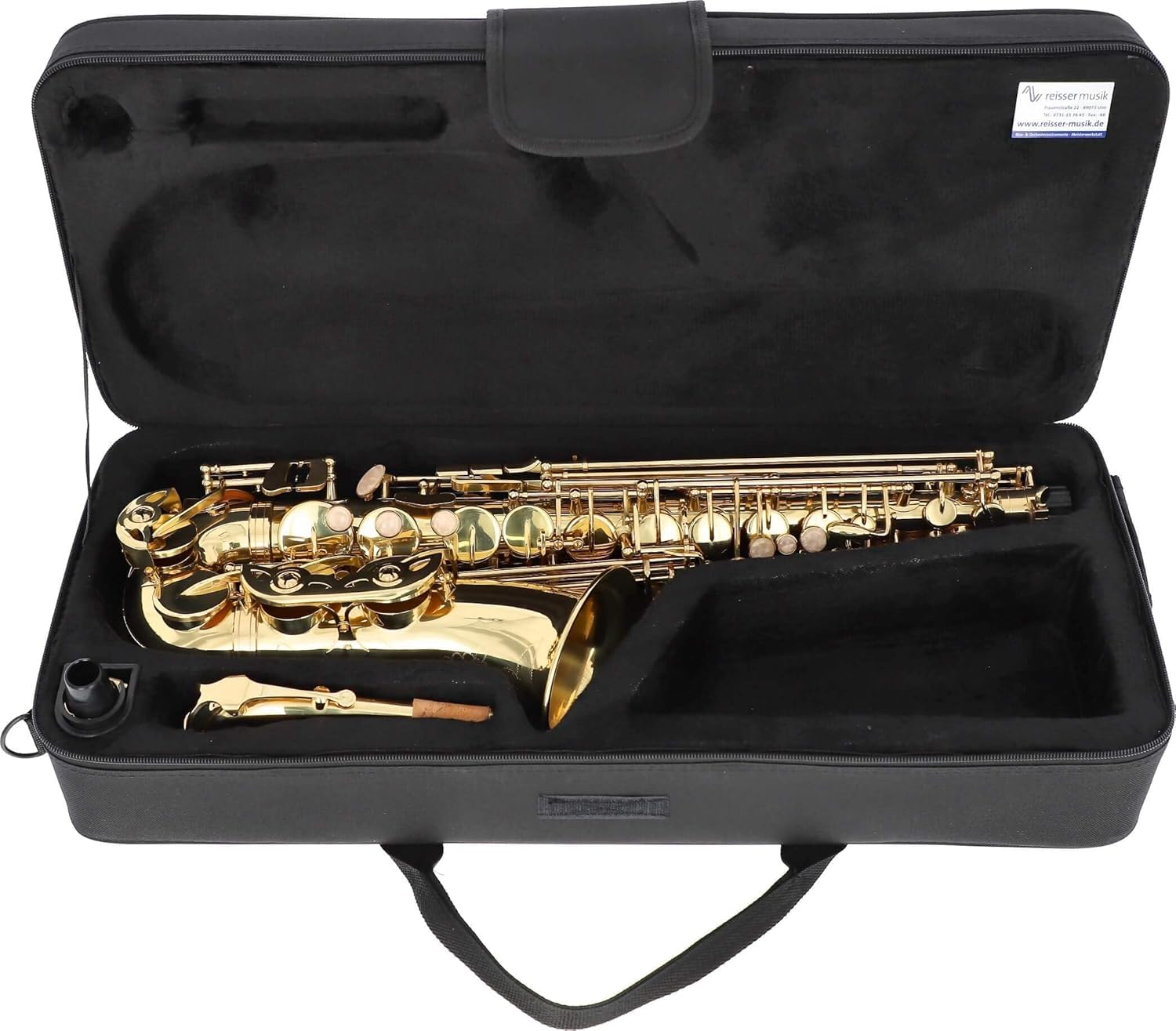 Soundman EAS-500 Altsaxophon in Es - mit Hoch-Fis-Klappe - Komplett mit Mundstück, Koffer und Zubehör