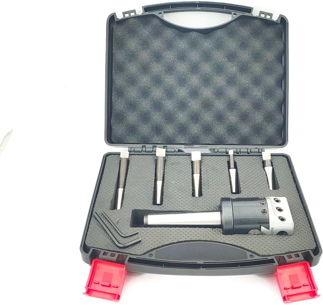 Boring Head 2" for Milling & Lathe Machine 1 Div: 0.0005" & 5 Pcs HSS Boring Bars ((MT3 Shank (M12 x 1.75 Drawbar))