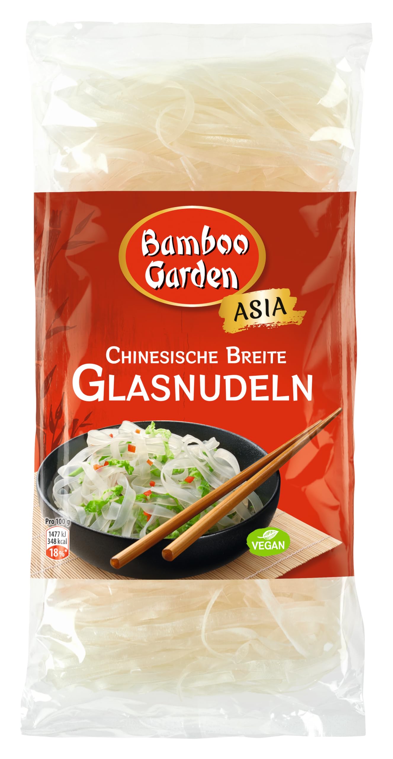 Chinesiche breite Glasnudel, 250 g (Verpackungsdesign kann abweichen)
