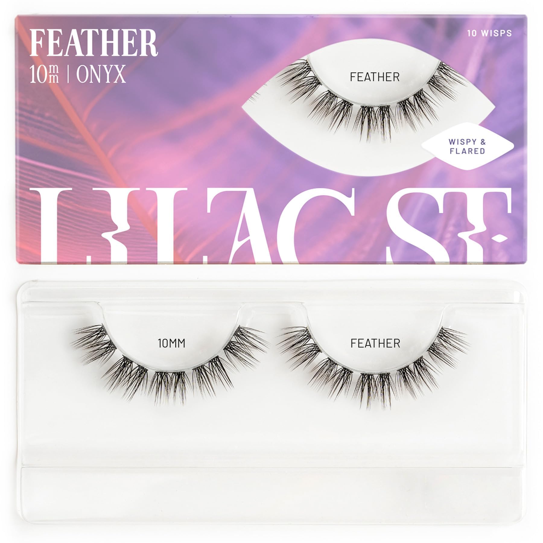 Lilac St - Feather Natural Faux Eyelash Clusters (10mm) - Dynamic & Fluttery Volume - DIY Lash Extension Wisps - Lightweight & Lifelike - Lasts 10 Days - Women Founded, Cruelty Free, Vegan - 10 Lashes