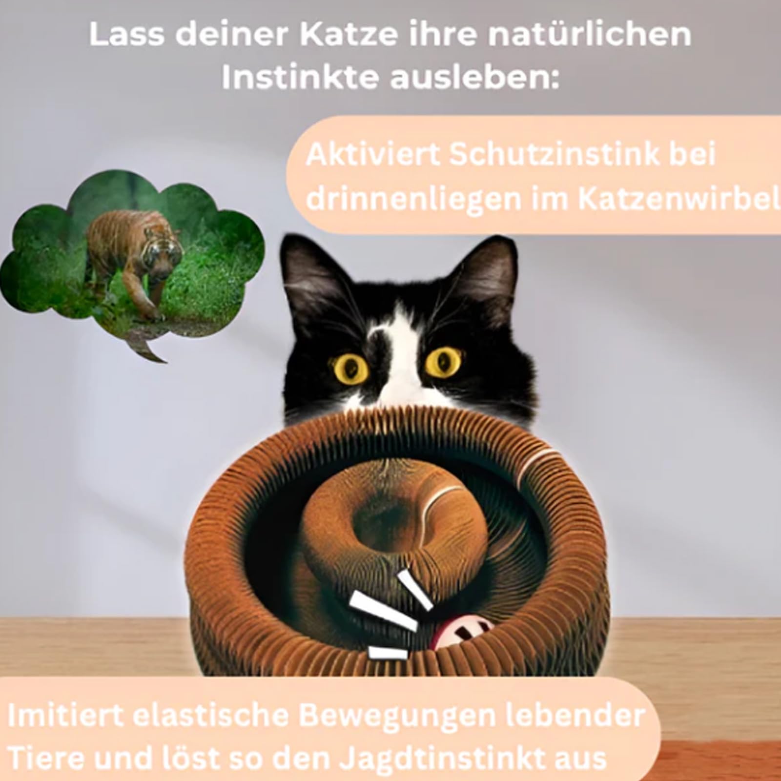 Katzenwirbel - Katzenwirbel Von Katzenliebling - KratzmöGlichkeiten Katze - Katzen Wirbel - Foldable Convenient Cat Scratcher, Durable, Recyclable, Cat Scratcher, Cardboard House (1 pcs)
