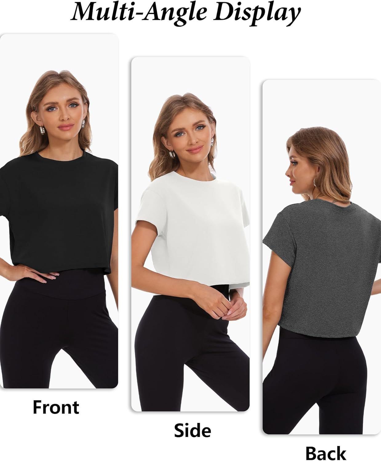 Dalavch 6 Pack Women's Crop Top Short Sleeve Athletic Workout Yoga Running Gym Casual Tees T-Shirts Loose Fit - Image 5