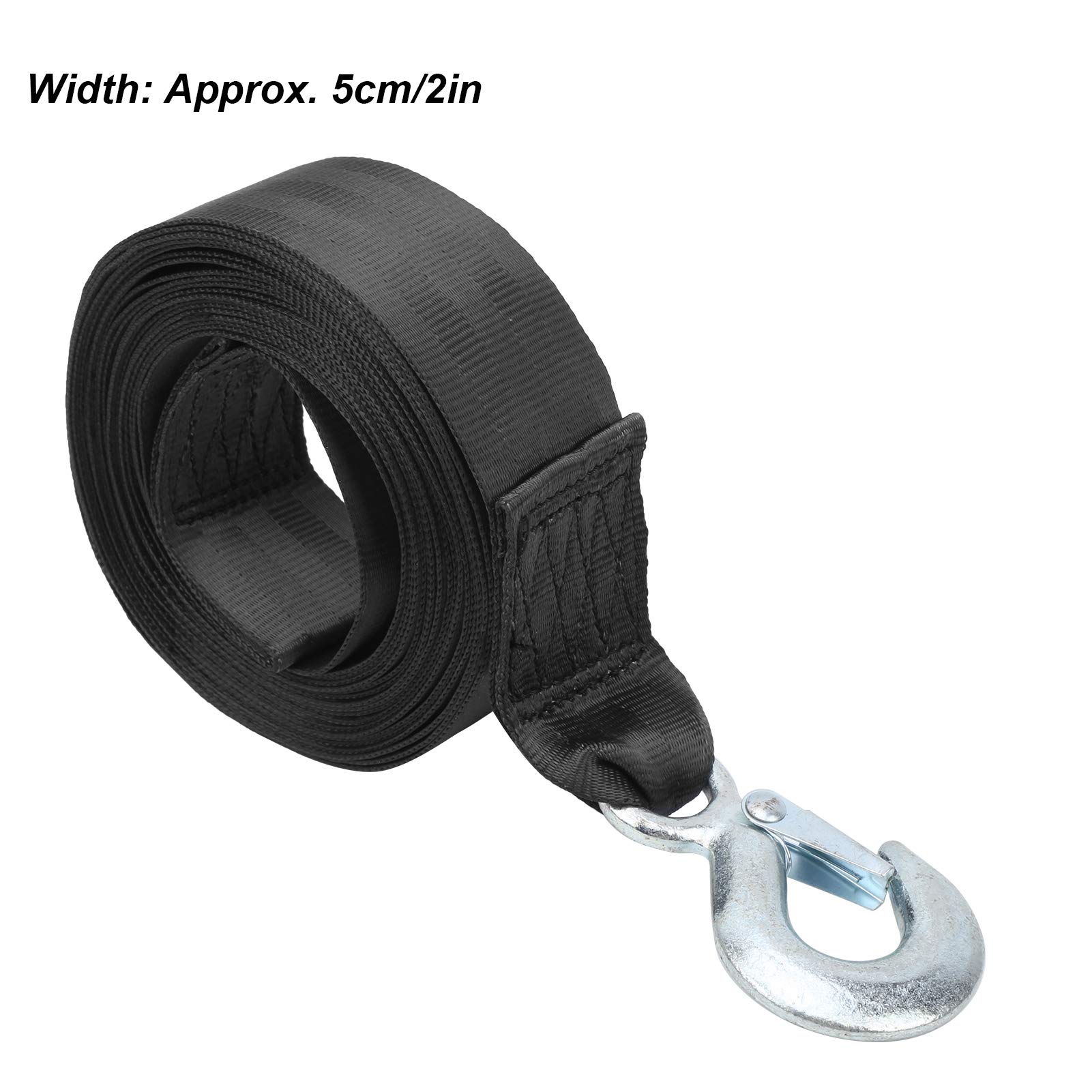 NDNCZDHC 6m Winch Capstan Belt Marine Capstan Winch Belt, Boat Winch Strap with Hook, Trailer Winch Belt for Pontoon, Waverunner, Fishing Boat