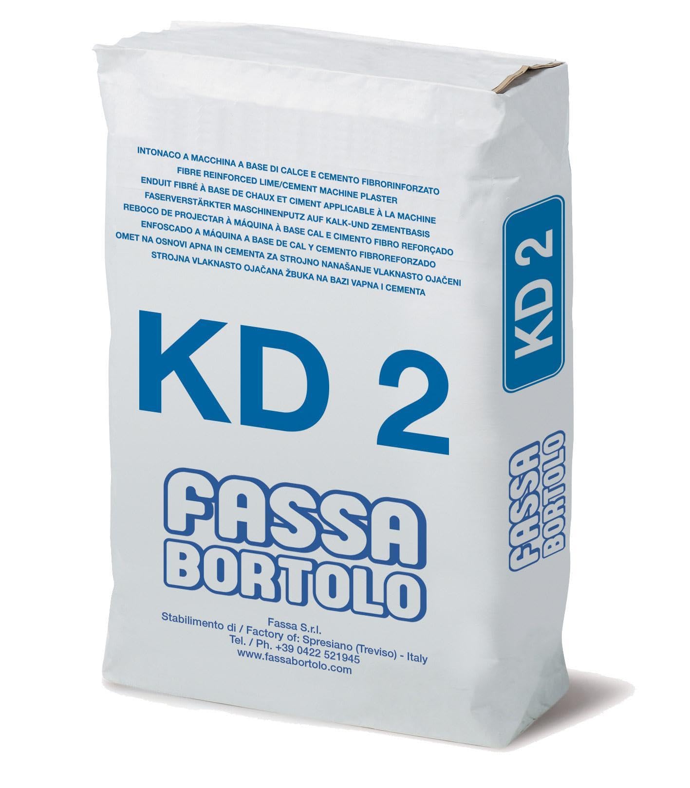 Intonaco di fondo fibrorinforzato per interni ed esterni 25Kg KD2 Fassa