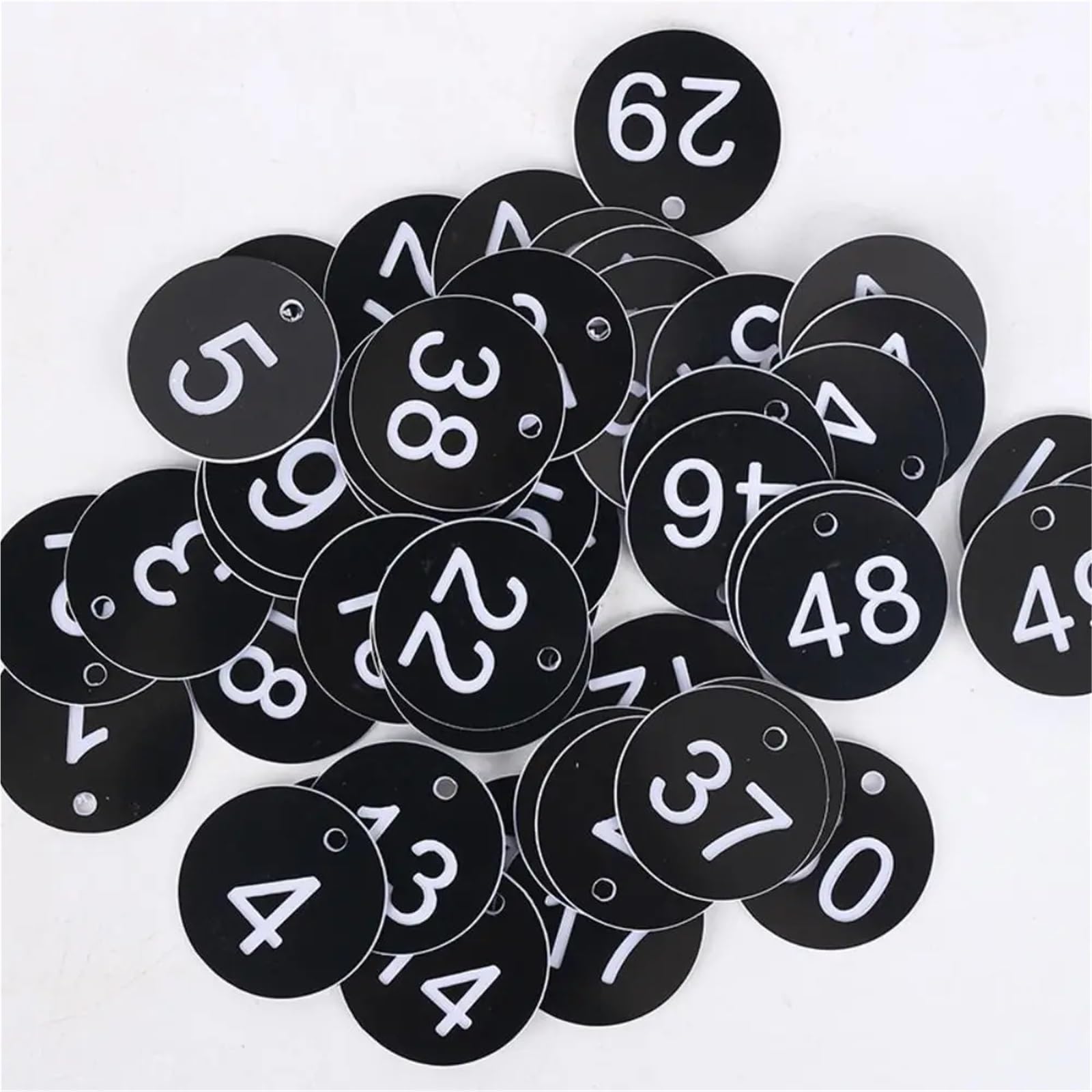 BTYQKZVPM Discs Table Numbers, Round Plastic Engraved Number Tags ABS 100PC Numbers 1-100 3.5cm