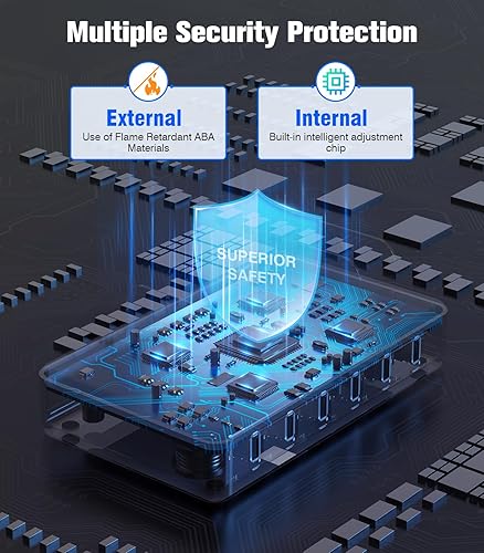 Miniatura 9 de CREATIVE DESIGN Estación de carga estación de carga múltiple de 50 W y 6 puertos con 6 cables de carga base de carga para múltiples dispositivos