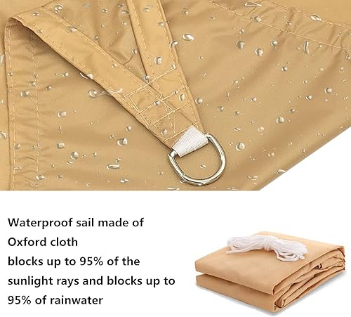 Miniatura 4 de Vela de sombra rectangular de 9 x 18 pies, toldo vela impermeable protección solar rayos UV para jardín, patio, terraza, balcón, exteriores, vela