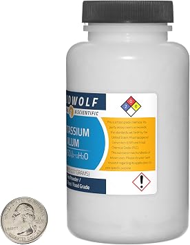 Potassium Alum / 1 Pound / 2 Bottles / 99.7% Pure Food Grade/Fine Powder