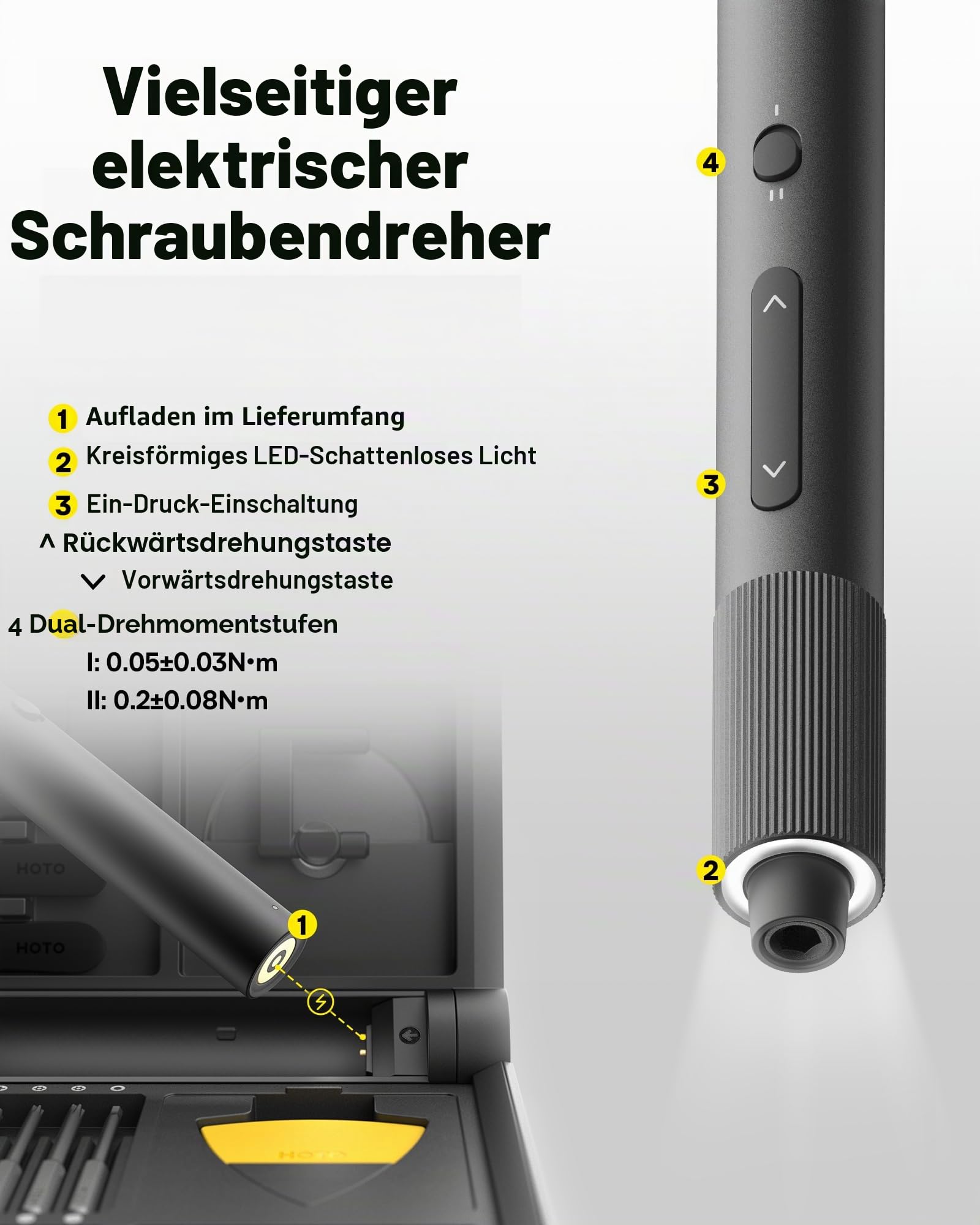 HOTO Präzisions-Schraubendreher-Set, 48 in 1 Magnetische Bits, Werkzeug | Handy Reparatur für Brillen Uhren Uhrmacher PC Laptop Switch PS4/5 Kamera, Feinmechaniker Schraubenzieher Set