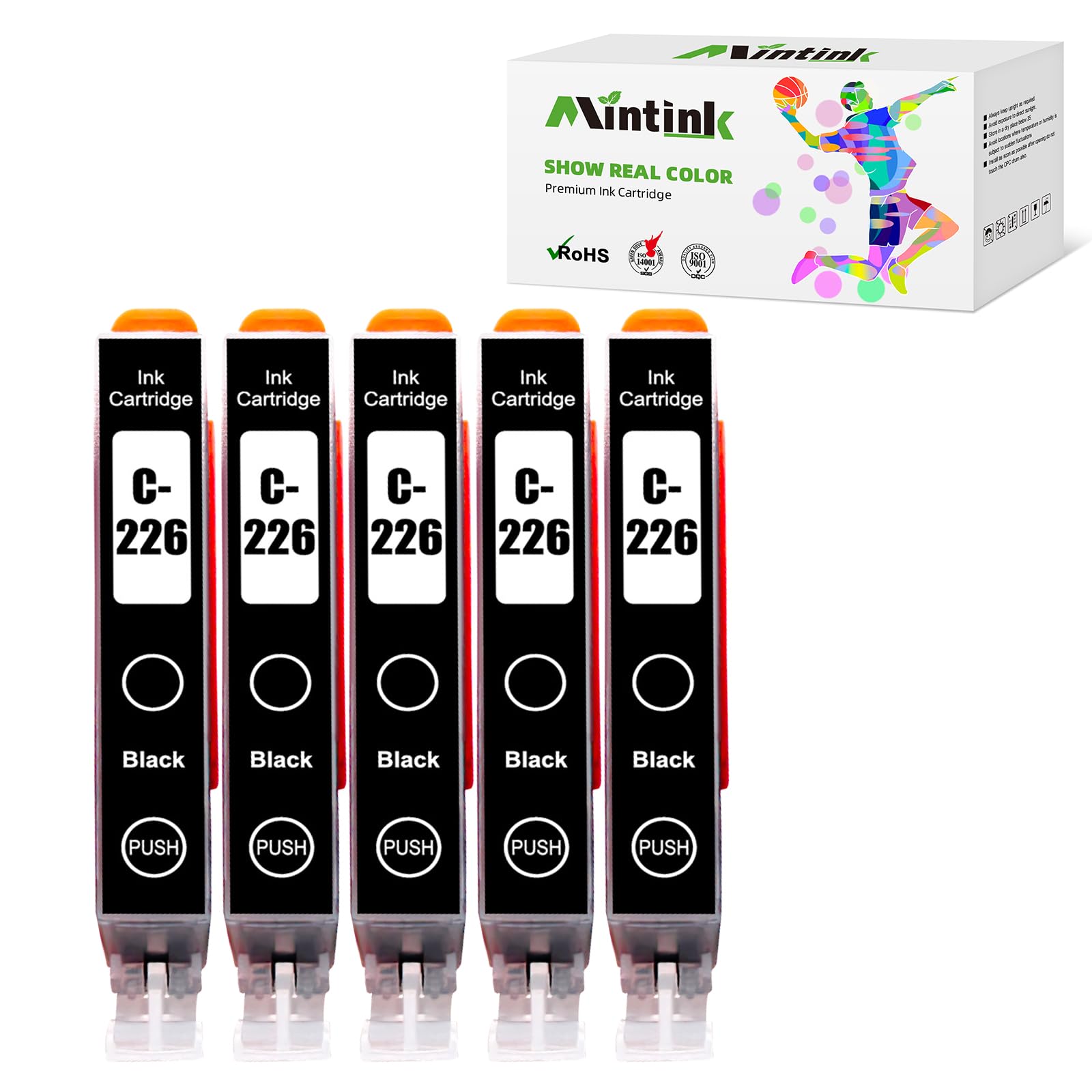 Mintink CLI226 BK CLI-226 Black Ink Cartridge Replacement for Canon 226 Ink cartridges Use with PIXMA MG6120 MG6220 MG5320 MX882 Printers (CLI226