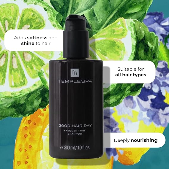 TEMPLESPA | Good Hair Day | Luxury Hair Shampoo for Smooth and Healthy Looking Hair Natural Ingredients, Free from Parabens, Phthalates and Sulphates, Cruelty-Free, Vegan 10 fl.oz.