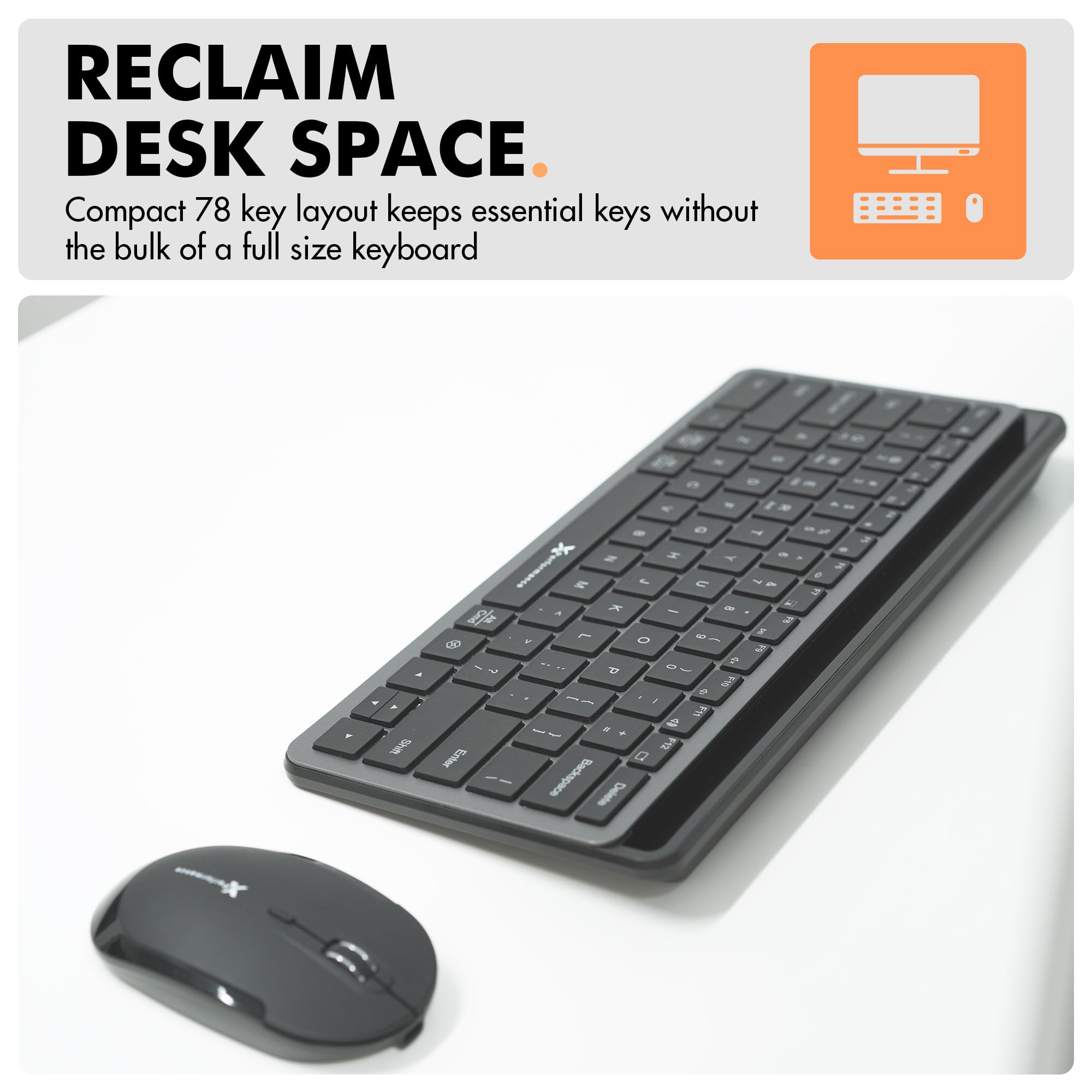 X9 Performance Small Wireless Keyboard with Dock - (BT + 2.4Ghz) - Ready for Travel - Compact Bluetooth Keyboard for Tablet, Phone, Office - Backlit, Portable, Multi-Device - PC, Mac, iPad, Android - 5