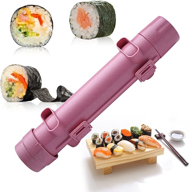 ZZLBZN Sushi Making Kit, Sushi Maker, Multifunctional Onigiri Mold DIY Homemade Cylinder Bazooka Kitchen Tool Sushi Roller, Easier to Make