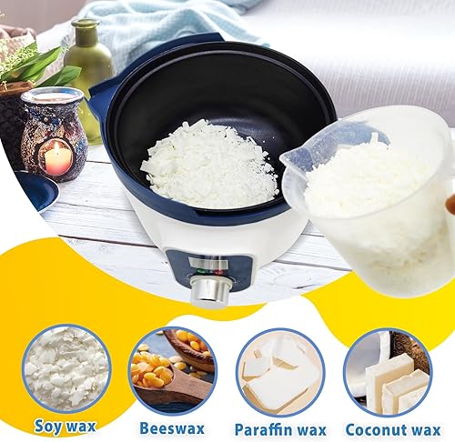 Miniatura 5 de KQU Olla eléctrica de cera para hacer velas, derretidor de cera con pantalla digital de temperatura, olla antiadherente para hacer velas con