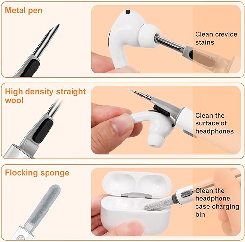 Miniatura 7 de Juego de 4 pares de almohadillas Link Dream para Airpod Pro de repuesto y limpiador de bolígrafos para AirPods Pro/AirPods Pro 2 de silicona (AC04-S)