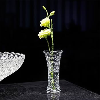 Amazon.co.jp: 花用透明ガラス花瓶 -6.5インチ クリスタル花瓶