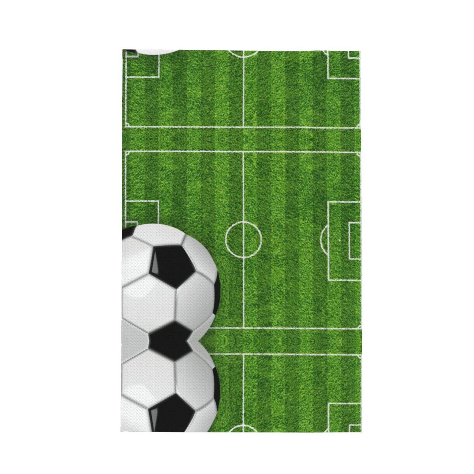 Xxahnbm Black Soccer Sport Print Waffle Kitchen Towel,Absorbent Hand Towel