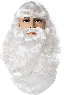 FESTIVAL PARTY Value Santa Claus Wig and Beard Set, for Men and Women, Santa Cruz Wizard Old Man, Costume Halloween Christ...