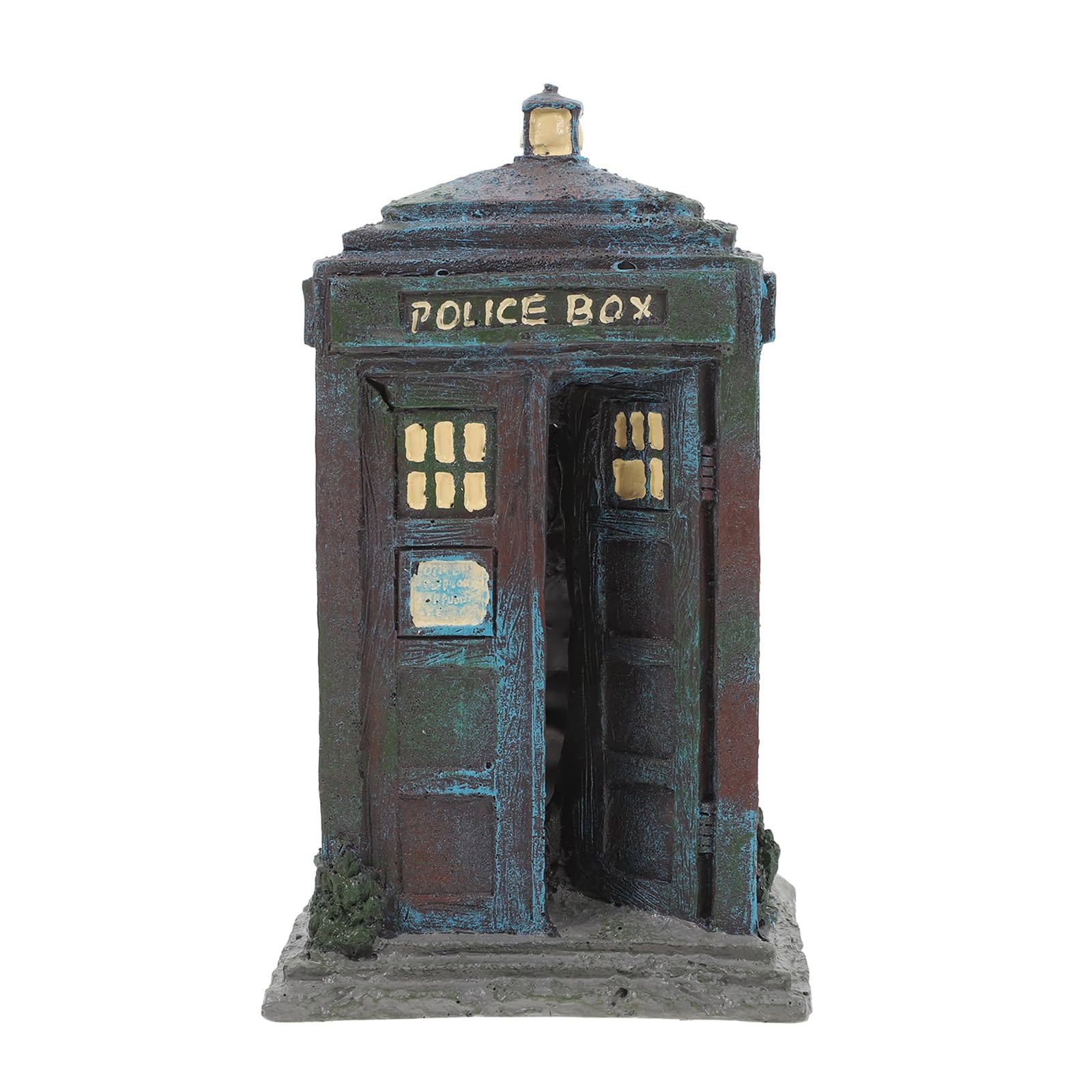 BESPORTBLE Aquarium Cave Decoration, Fish Tank Rock Resin Police Booth Ornament