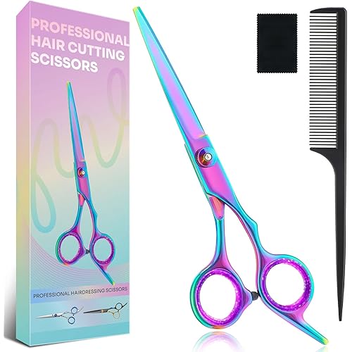 Hair Cutting Scissors, Stainless Steel Barber Shears for Men/Women, 6.5" Professional Haircut Kit for Salon & Home Use, Sharp Trimming Shears for Hairdresser