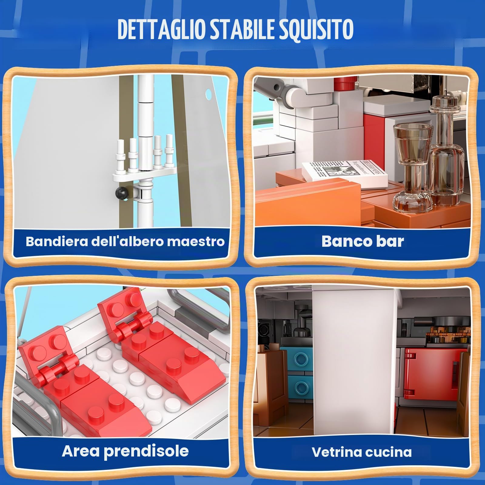 Mould King 10217 Blocchi di costruzione della nave a vela catamarano nave giocattolo con vela in tessuto e zona prendisole compatibile con altre marche (893 pezzi)