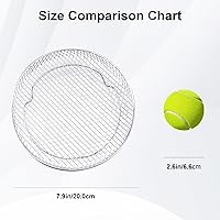 Vista 2 de 8 inch Air Fryer Racks, Air Fryer Universal Accessories, Baking Rack,Round Stackable Grill, Food-Grade Stainless Steel Kitchen Household, Fit all