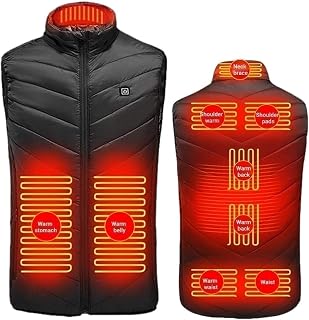 Heated Vest Men's and Women's Heated Vest, Electric Heated Vest Heated Jacket Washable Heated Clothing Heated Vest for Outdoor/Blue/L (Black 5XL)