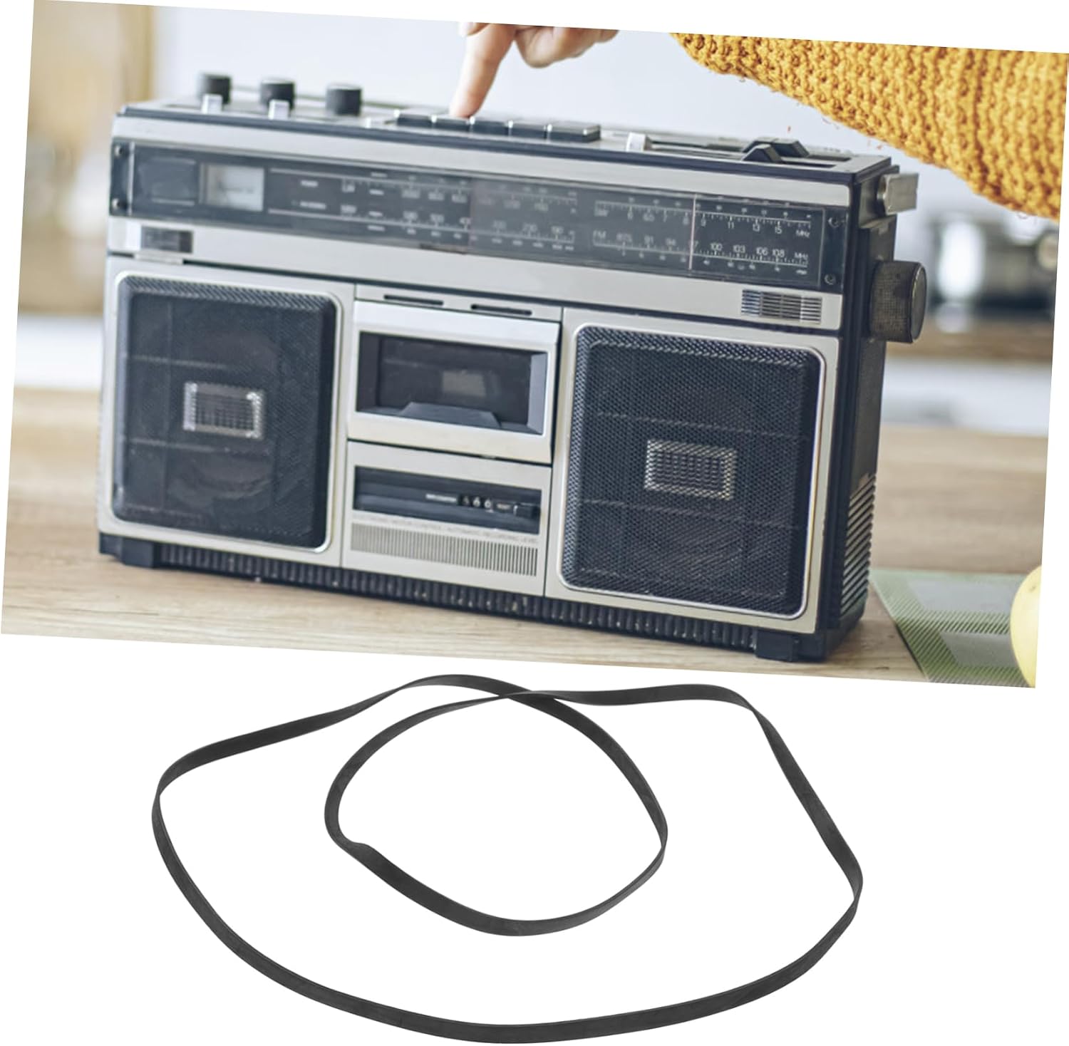Black Rubber Turntable Belt for Phonographs and Record Players