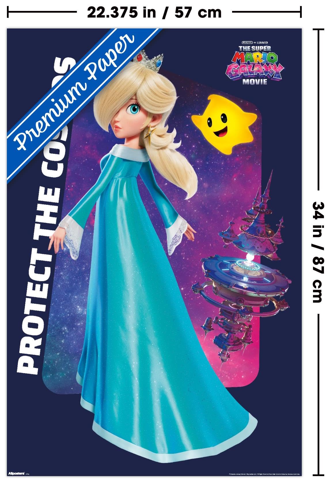 Nintendo The Super Mario Galaxy Movie (2026) - Rosalina Protect Wall Poster, 34L" x 22.4W", Premium Unframed Version - 4