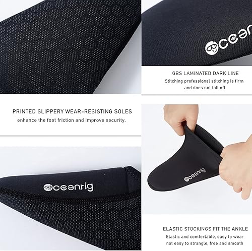 Miniatura 8 de Calcetines de buceo gratis de neopreno de 0.098 in calcetines de neopreno para agua térmica, calcetines de aleta para esnórquel, surf, natación