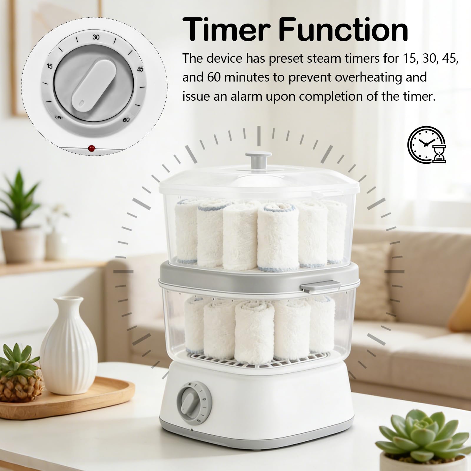 Calentador De Toallas, Vaporizador Toallas Calentamiento Eléctrico De 6L con 2 Niveles De Calor Ahorro De Energía Calienta 18 Toallas Y Apagado Automático para El Hogar Peluquerías Y Spas