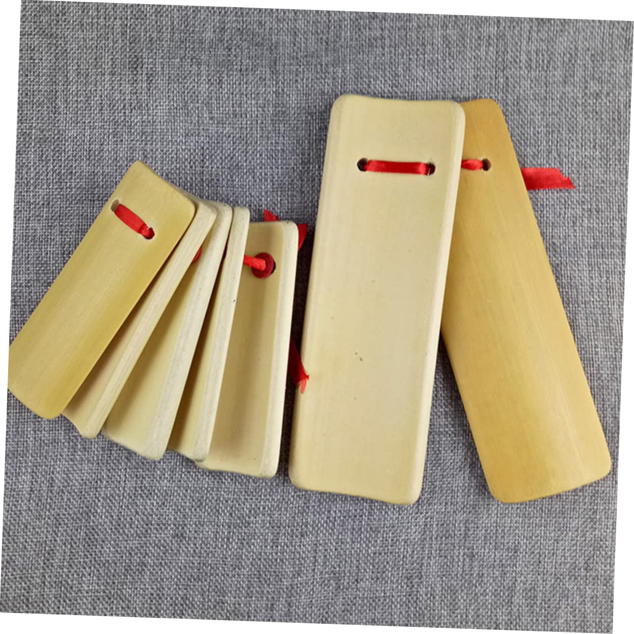 Holibanna 2 Pcs Handheld Allegro Clappers for Beginners Natural Sandalwood Durable Percussion Instruments for Rhythm and Coordination Development Khaki Color