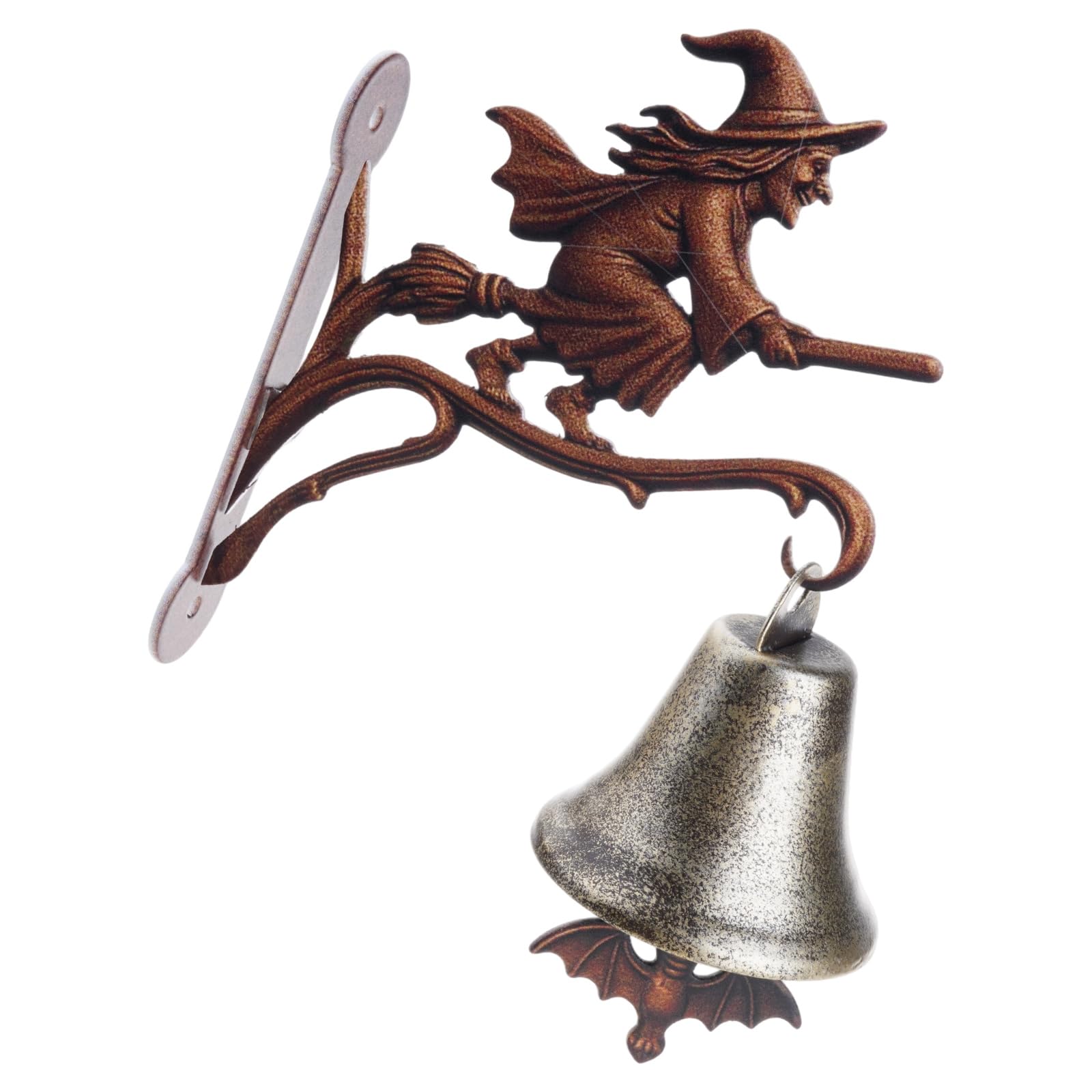 Tsophreniq Broom Witch Halloween Interactives Witches Doorbell Metal Crafted Outdoor Decoration Magics Sound Light Effect Witches Doorbell Halloween Decoration