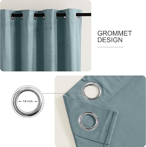 Miniatura 25 de RYB HOME Juego de 2 paneles de cortinas de terciopelo malva, cortinas y cortinas para oscurecer la habitación, con aislamiento térmico, decoración