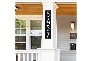 Vertical Modern Metal House Number: Retro-Style Address Plaque