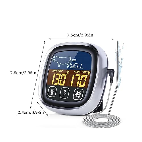 Miniatura 7 de Meat Temperature Gauge - 7.5x2.5x7.5cm Digital Measuring Gadget - Waterproof Kitchen Temperature Gauge for Meat Cooking Food Grill Oven Steak Chicken