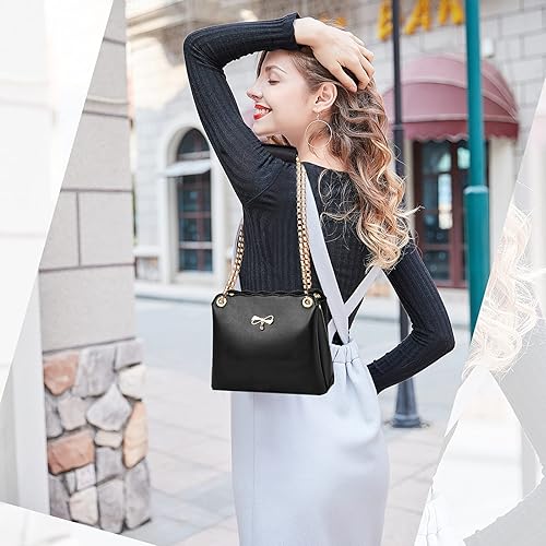 Miniatura 2 de NICOLE & DORIS Bolsos pequeños de hombro para mujer, bolsos de mano de piel sintética, bolso de mano para mujer con cadena