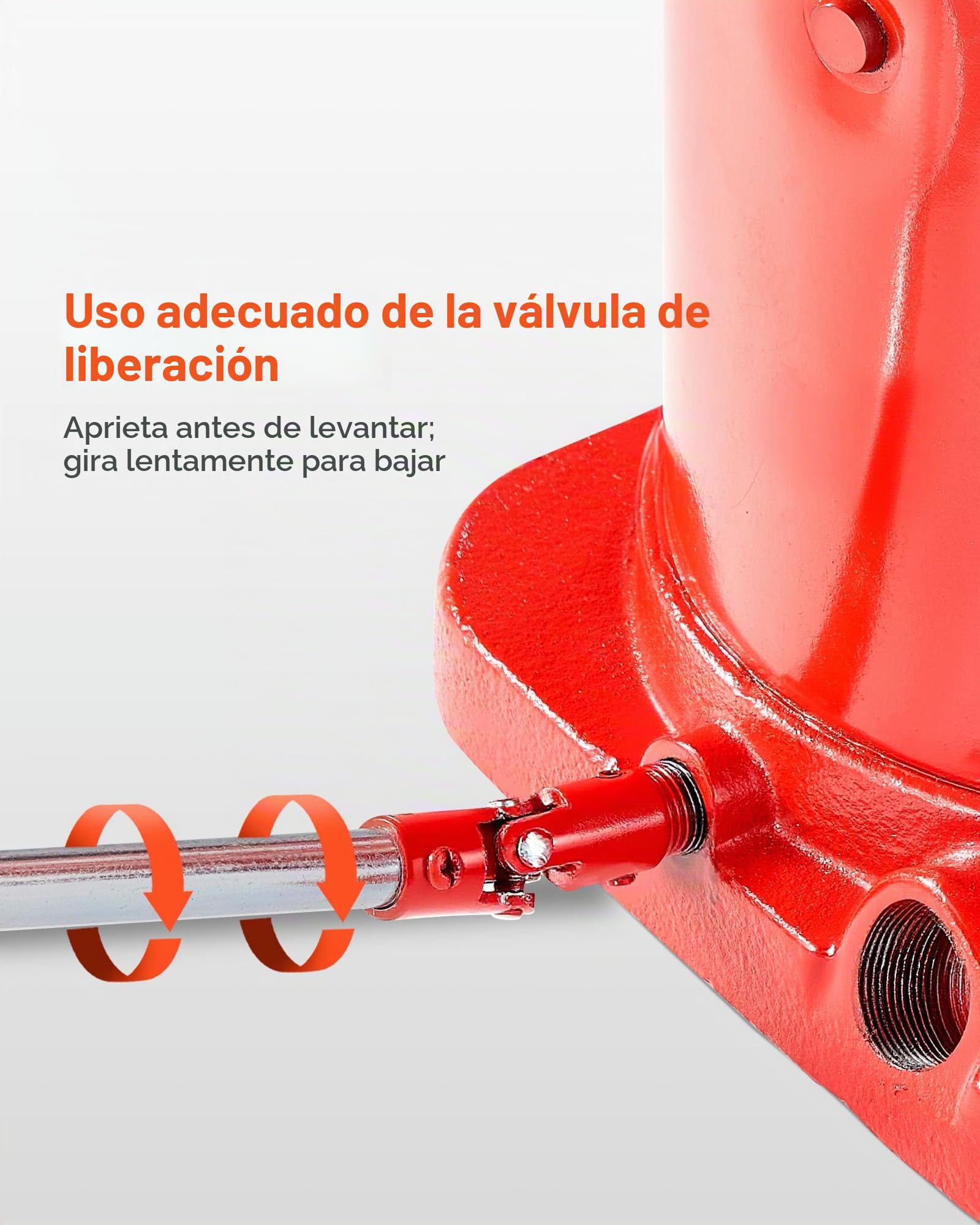 VEVOR Gato Neumático, Capacidad de Elevación 50 T, Rango de Elevación 265 a 410 mm, con Bomba para SUV, Camionetas, Autocaravanas, Reparación de Automóviles, Rojo, 395 x 230 x 265 mm, 0,9–1,2 MPa