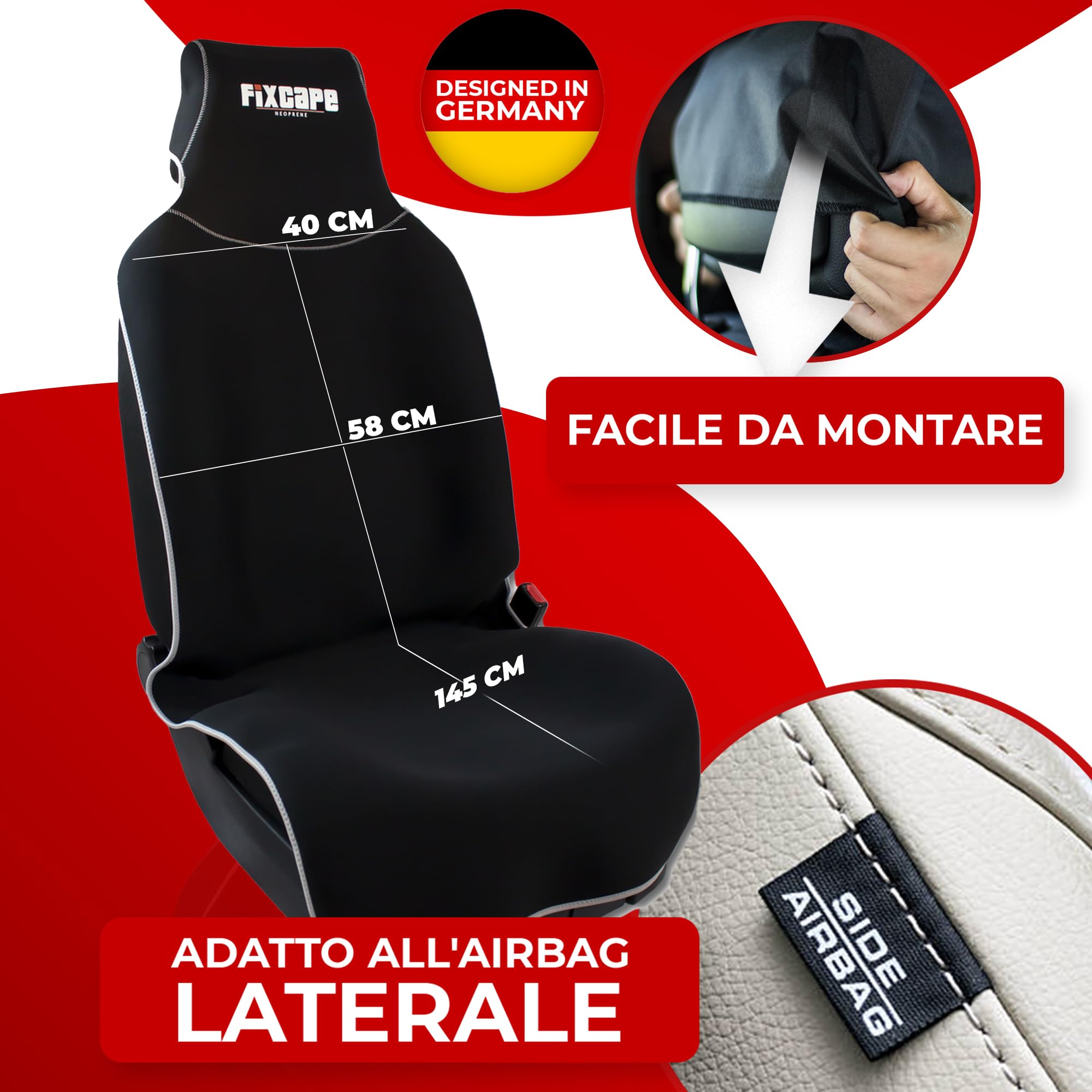 Coprisedile Auto Universale In Neoprene Impermeabile - Singolo Per Guidatore, Antiscivolo E Facile Da Pulire - Foto 13