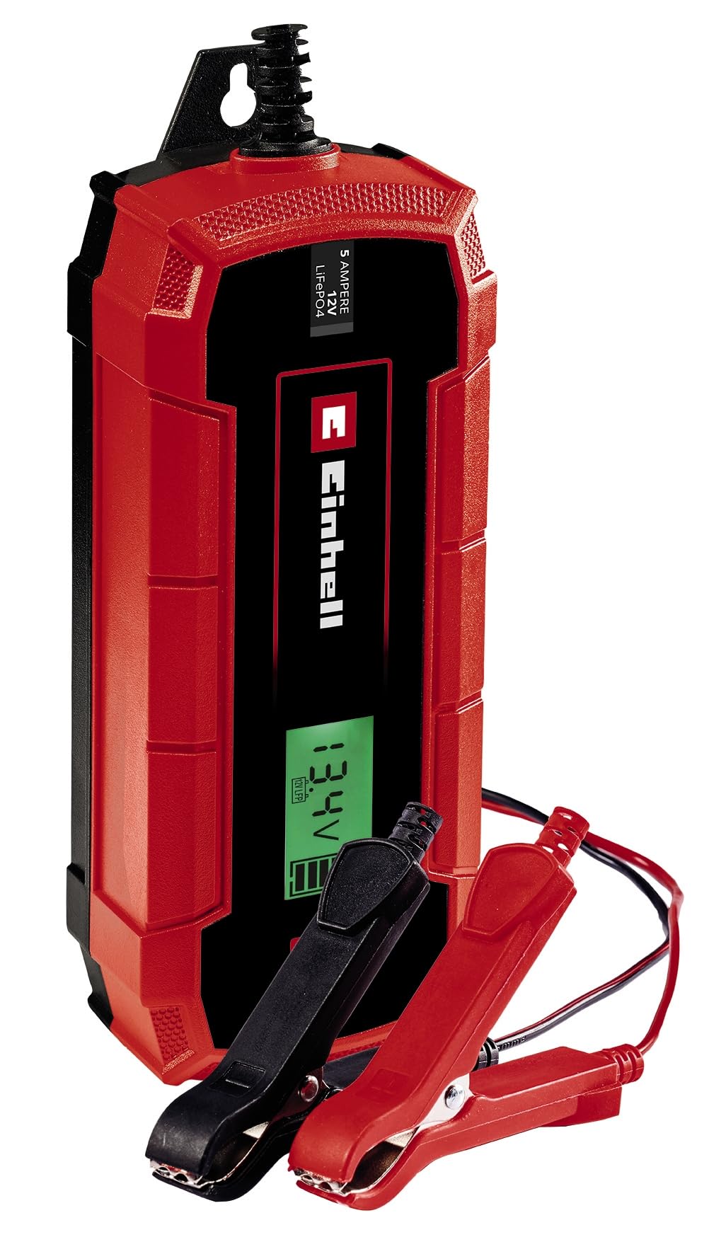 Einhell Ładowarka do akumulatorów CE-BC 5 M LiFePO4 (inteligentna ładowarka do akumulatorów 12 V ze sterowaniem mikroprocesorowym do różnych typów akumulatorów, maks. prąd ładowania 5 A)