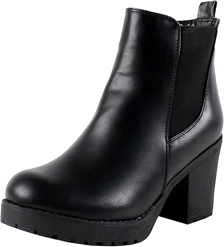Slip on chunky heel ankle boots Clearance