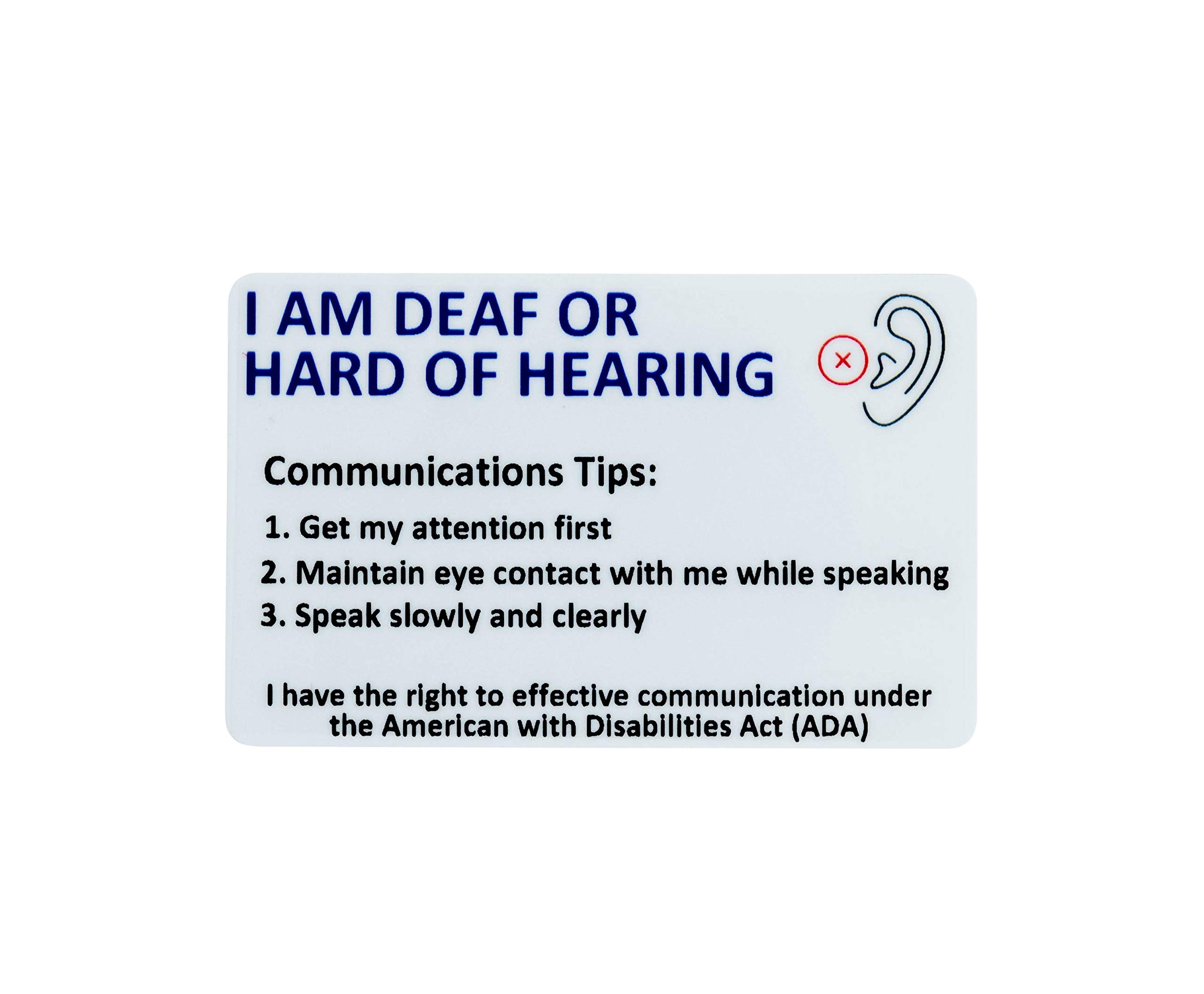 Hard of Hearing Medical ID Card – Personalized ICE Card for Deaf Awareness, Emergency Contact Info, and Safety Customized with your name and contacts