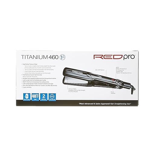 Miniatura 2 de RED Pro Plancha plana Titanium 460 Styler, 1 1/2 pulgadas para prensado de seda y tratamientos de queratina, elimina el encrespamiento, calor