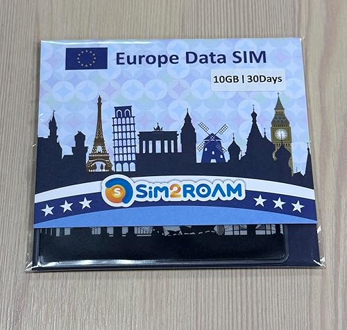 Miniatura 7 de SIM2ROAM Tarjeta SIM de datos de Europa prepagada de 10 GB 30 días  5G4GLTD datos de alta velocidad - Francia, Reino Unido, Alemania, Italia,