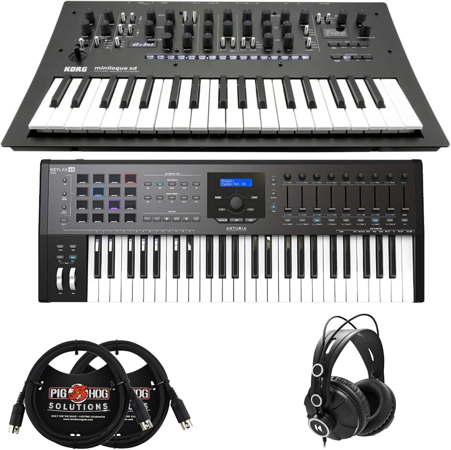 Minilogue XD Polyphonic Analog Synthesizer Bundle with 49Key MIDI Keyboard