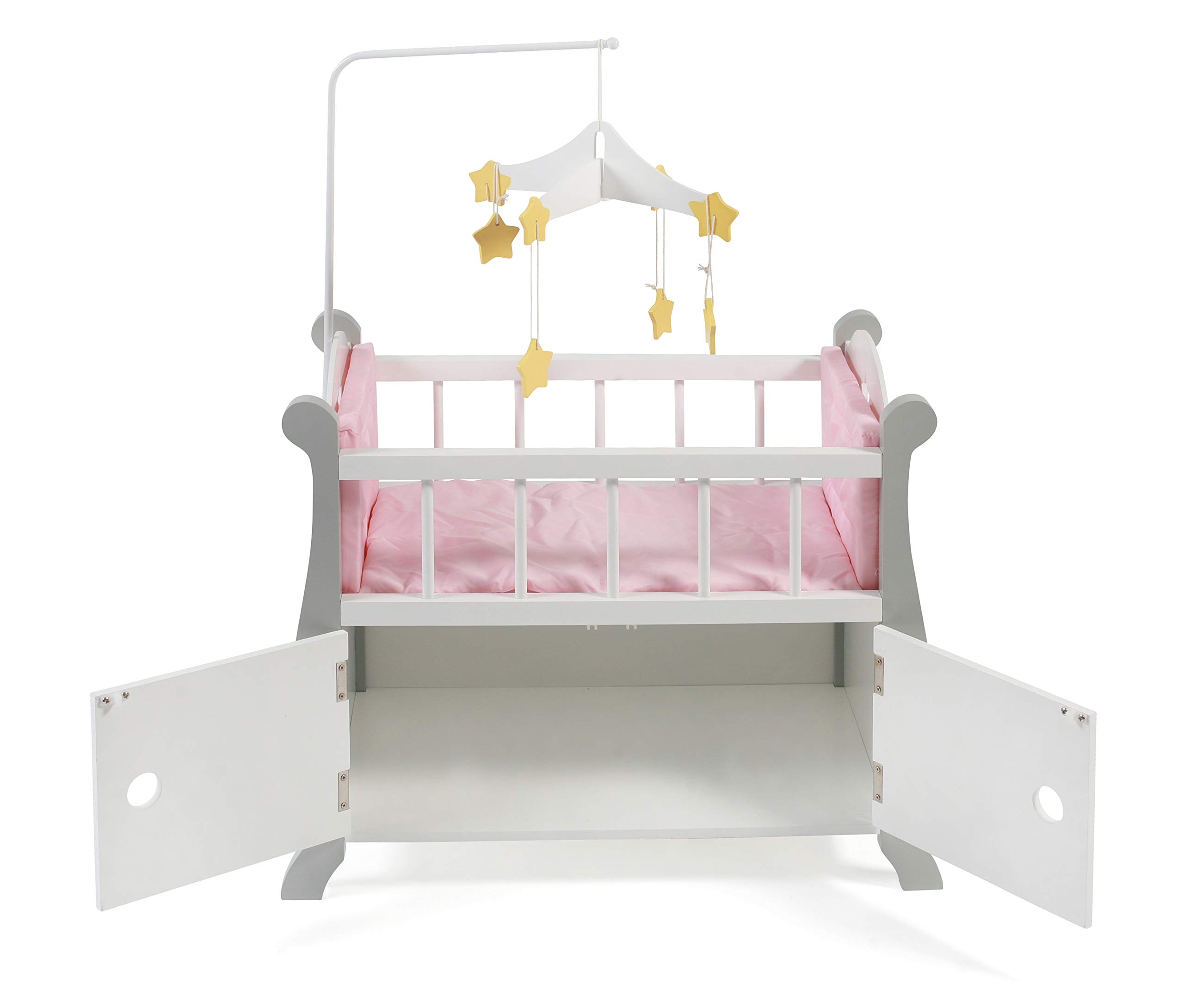 Bayer Chic 2000 - Cama para muñecas con móvil, Muebles para muñecas, Accesorios para muñecas, Estrellas Grises
